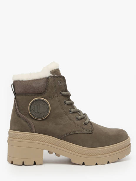 Bottines à Talon En Cuir Palladium Vert accessoires 99527281