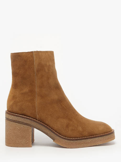 Bottines à Talon En Cuir Alpe Marron accessoires 26261101