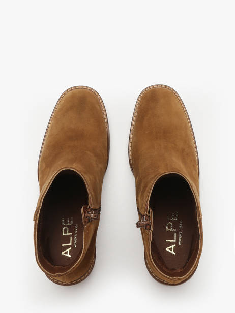 Bottines à Talon En Cuir Alpe Marron accessoires 26261101 vue secondaire 3