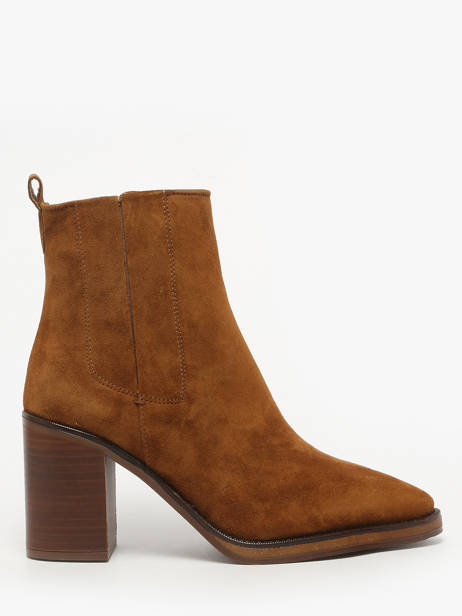 Bottines à Talon En Cuir Alpe Marron accessoires 54511101