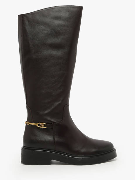 Bottes En Cuir Tommy hilfiger Marron accessoires 8863GR8