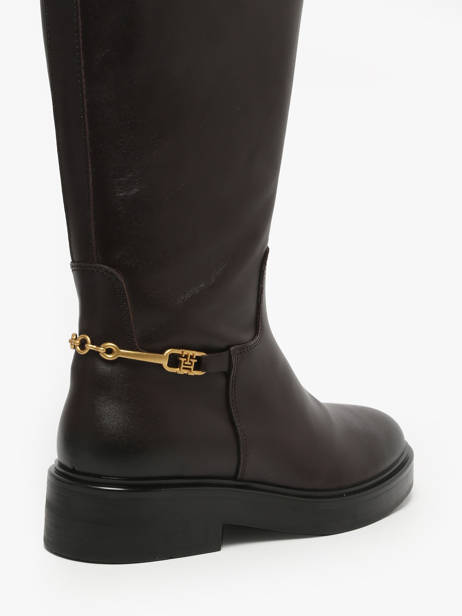 Bottes En Cuir Tommy hilfiger Marron accessoires 8863GR8 vue secondaire 3