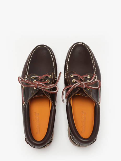 Chaussures Bateau En Cuir Timberland Marron men 32141 vue secondaire 3