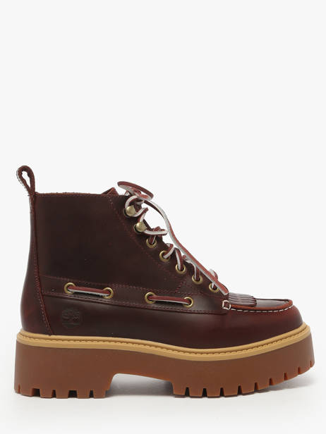 Bottines Plateforme En Cuir Timberland Marron accessoires 27YZEIW1