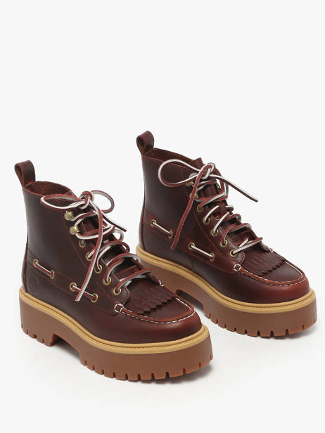 Bottines Plateforme En Cuir Timberland Marron accessoires 27YZEIW1 vue secondaire 1