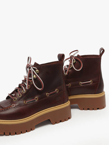Bottines Plateforme En Cuir Timberland Marron accessoires 27YZEIW1 vue secondaire 2