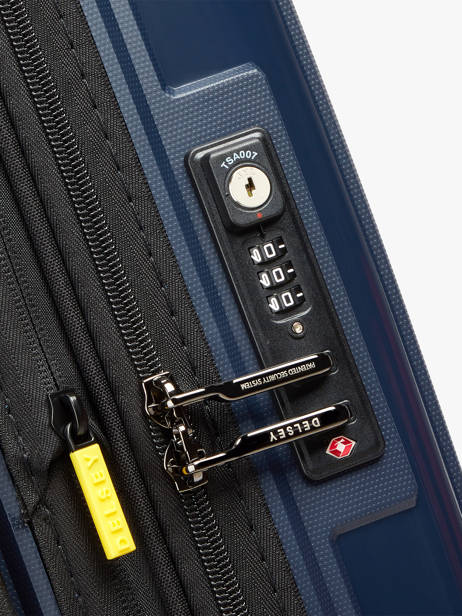 Expandable Cabin Luggage Delsey Blue lutece 3802801 other view 1