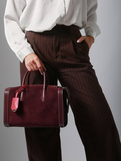 Sac Bowling M Bcbg Cuir Daim Lancel Violet bcbg A13693 vue secondaire 1