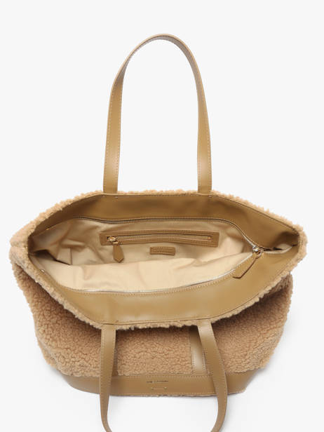 Le Cabas L Zippé Shearling Et Cuir Vanessa bruno Beige cabas 15V40409 vue secondaire 3