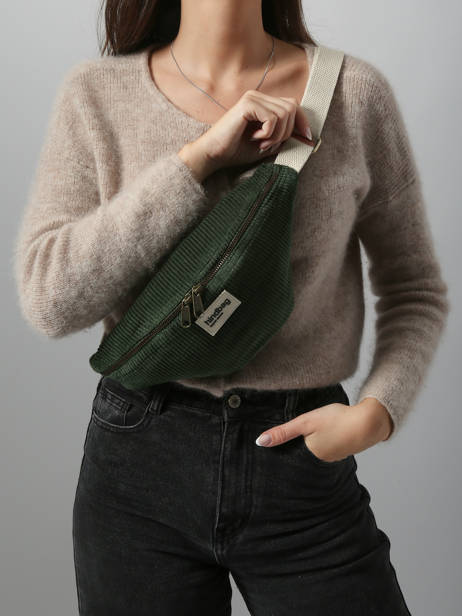 Sac Banane Hindbag Vert velours V vue secondaire 1