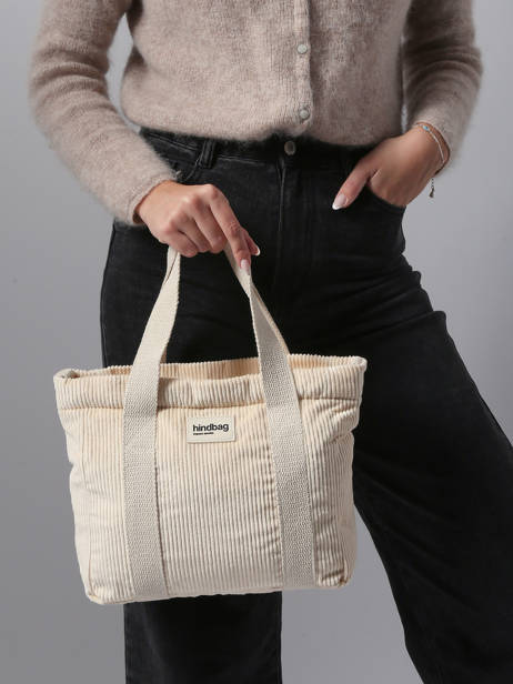 Satchel Velours Corduroy Hindbag Beige velours V other view 1