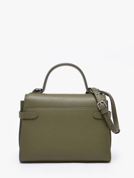 Sac Bandoulière M Double Rabat Emilie Cuir Grainé Le tanneur Vert emily TEMI1014 vue secondaire 3