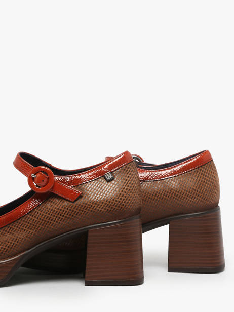 Heeled Derby Shoes Cristel In Leather Dorking Brown women D9154 other view 2