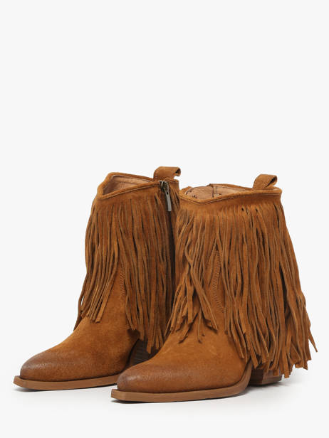 Santiags En Cuir Metisse Marron women XD2125 vue secondaire 1