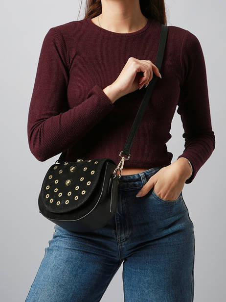 Shoulder Bag Velvet Studs Milano Black velvet studs VS25093 other view 1