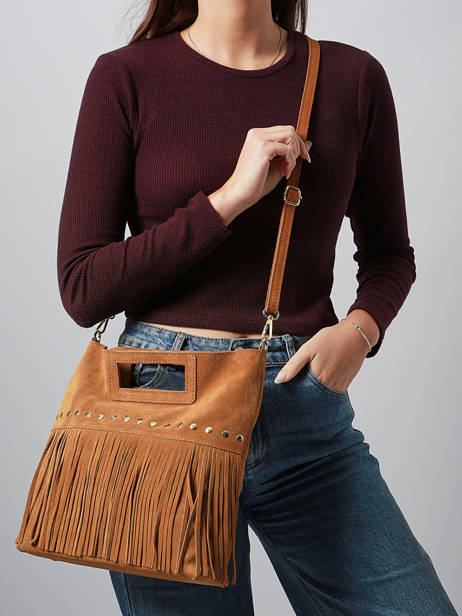 Sac Bandoulière Velvet Cuir Milano Marron velvet VE25091 vue secondaire 1