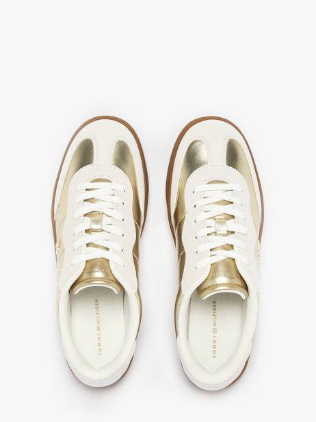 Sneakers In Leather Tommy hilfiger Gold women 90260HT other view 3