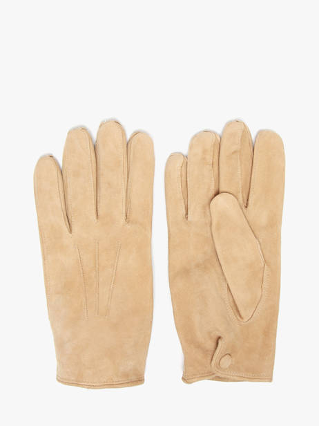 Men's Leather Gloves With Silk Lining Omega Beige men gloves S
