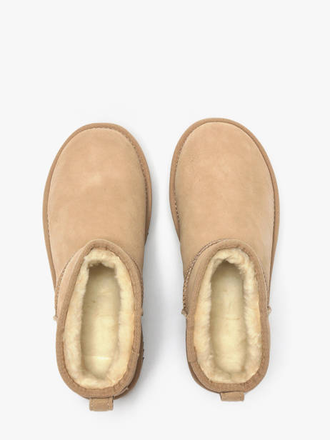 Boots Classic Ultra Mini Platform En Cuir Ugg Beige women 1135092 vue secondaire 4
