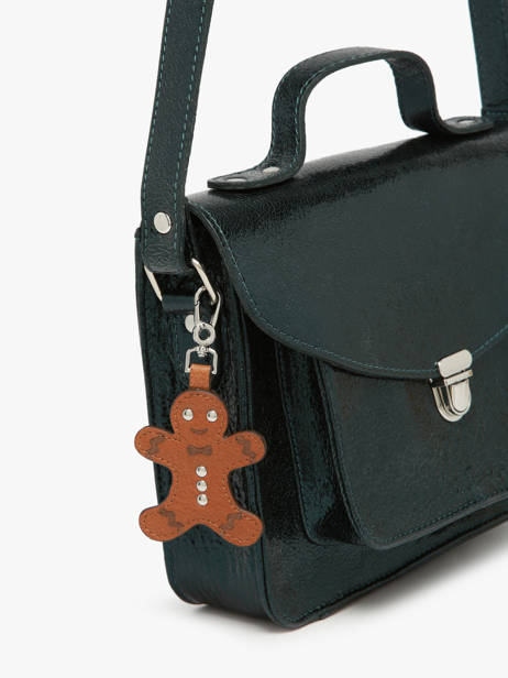 Leather Gingerbread Man Bag Charm Paul marius Brown breloque BRELOPAI other view 1