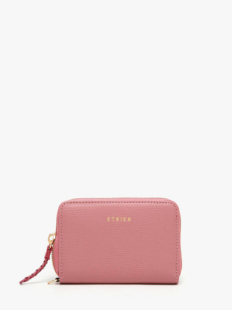 Porte-monnaie Torsade Cuir Etrier Rose torsade ETOS096M