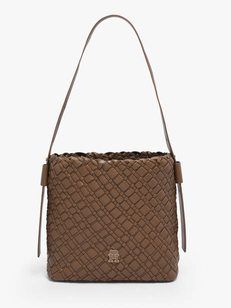 Sac Porté épaule Th Braided Polyester Tommy hilfiger Marron th braided AW18160