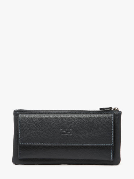 Portefeuille Cuir Crinkles Bleu caviar 14104