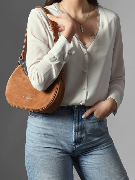 Sac Bandoulière Suede Cuir Lancaster Marron suede 81 vue secondaire 1