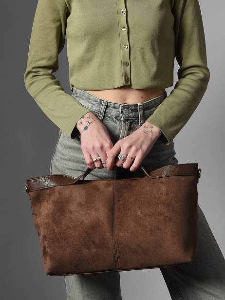 Sac Porté Main Wt Velvet Miniprix Marron wt velvet KJ62084 vue secondaire 1