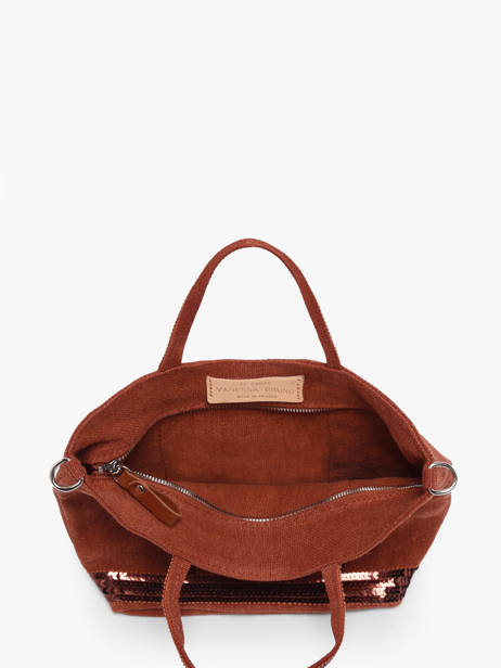 Sac Bandoulière Baby Cabas Lin Paillettes Vanessa bruno Rouge cabas lin 31V40410 vue secondaire 3