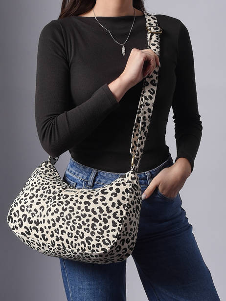 Sac Porté épaule Leopard Polyester Hindbag Beige leopard LE vue secondaire 1