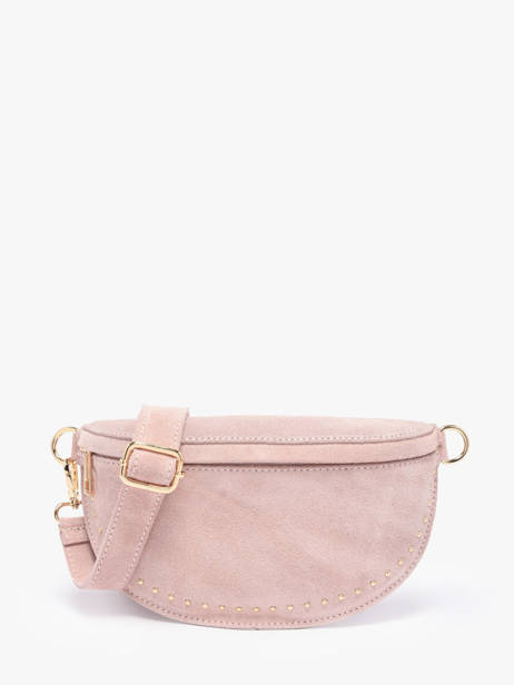 Sac Banane Cuir Milano Rose velvet VE25111