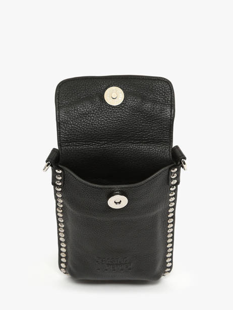 Étui Téléphone Cuir Basilic pepper Noir glam BGLA88 vue secondaire 2