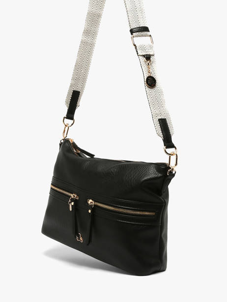 Shoulder Bag Zip Lulu castagnette Black zip ALCIDE other view 2