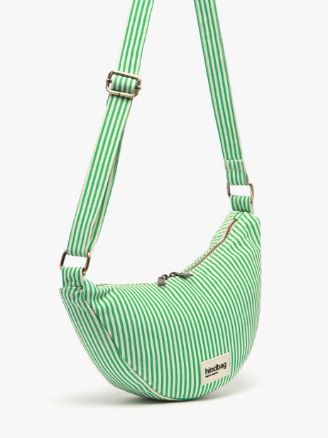 Crossbody Bag Rayures Cotton Hindbag Green rayures RA other view 2