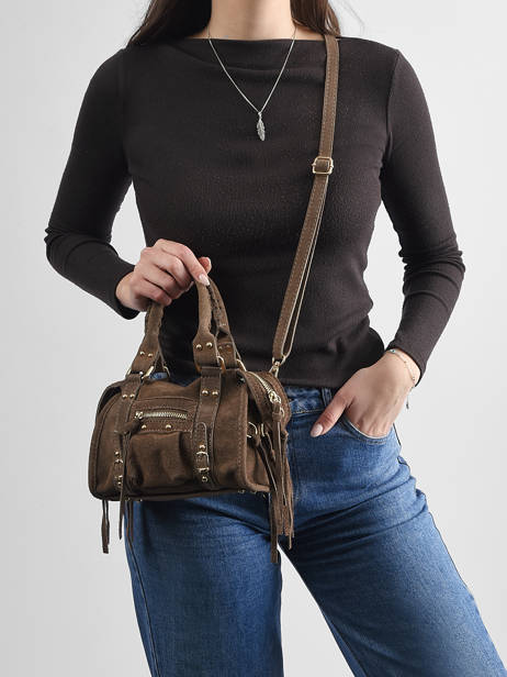 Sac Bandoulière Velvet Cuir Milano Beige velvet VE24092O vue secondaire 1