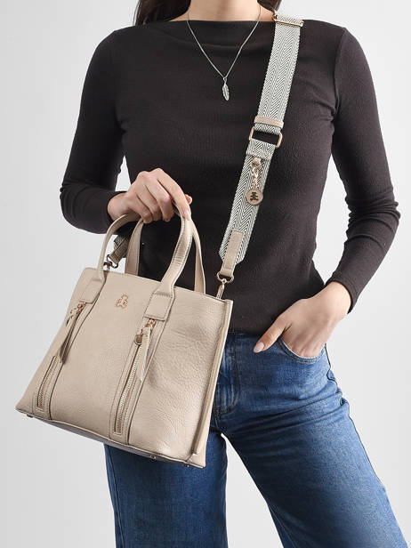 Satchel Zip Lulu castagnette Beige zip ALBERTO other view 1
