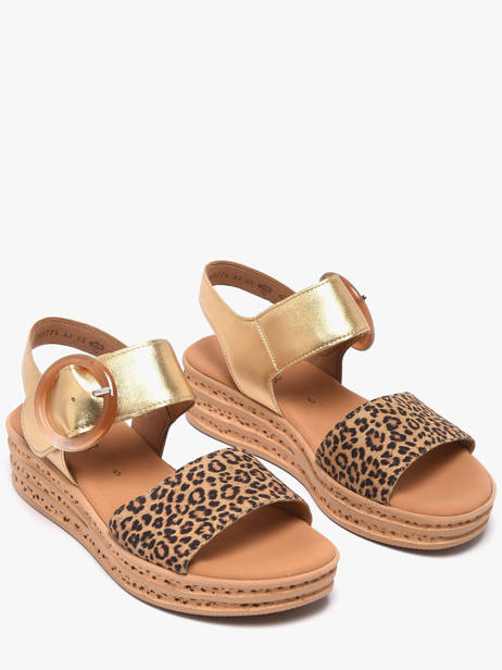 Platform Sandals In Leather Gabor Gold women 32 other view 1