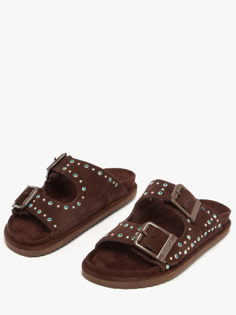 Sandals In Leather Colors of california Brown women CBIOW05N other view 1
