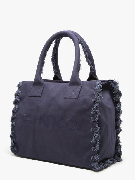 Satchel Logo Shopper Cotton Pinko Blue logo shopper 6673A3A4 other view 2