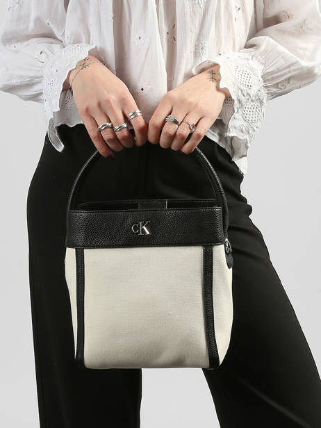 Satchel Hardware Monogram Cotton Calvin klein jeans White hardware monogram 4F3348G other view 1