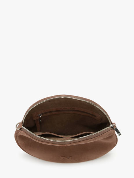 Sac Porté épaule Anna Cuir Daim Nathan baume Marron nathan 9S vue secondaire 3