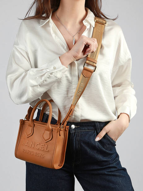 Leather Mini Jour Crossbody Bag Lancel Brown jour A14078 other view 1