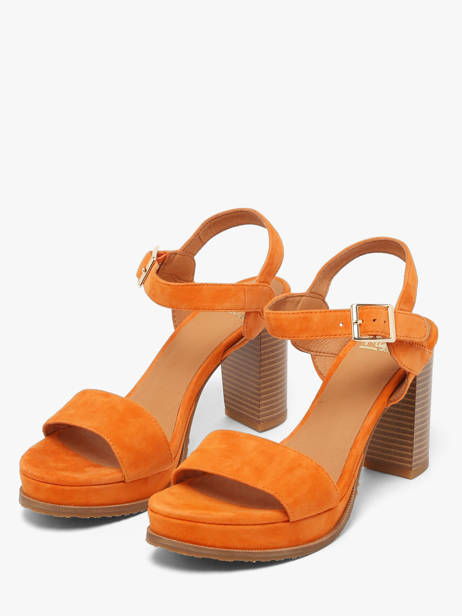 Heeled Sandals Jain In Leather Mam'zelle Orange women CSG1H03 other view 1