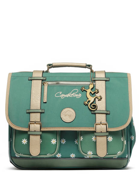 Wheeled Schoolbag 2 Compartments Cameleon Green vintage fantasy PBVGCA38 other view 7