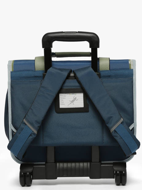Wheeled Schoolbag 2 Compartments Cameleon Blue vintage urban PBVBCR38 other view 4