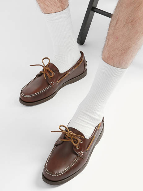 Boat Shoes In Leather Sebago Brown men 70000G0 other view 1