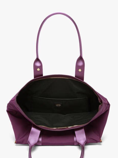 Sac Cabas Zippé M Mistral Rollable Nylon Et Cuir Lancel Violet mistral A13995 vue secondaire 4