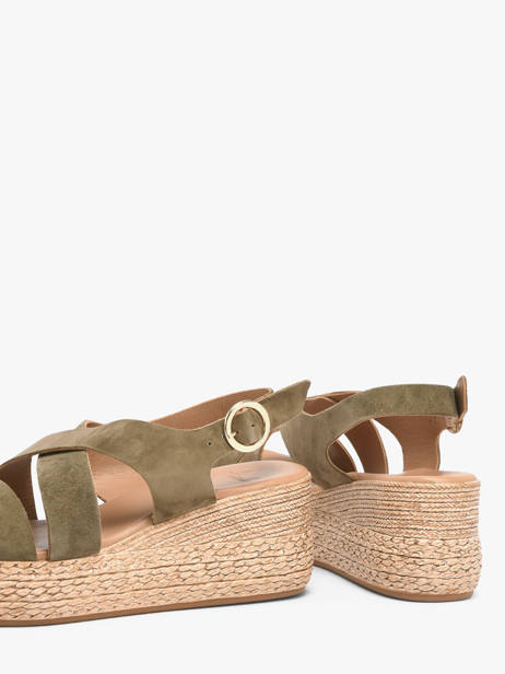 Wedge Sandals In Leather Aliwell Green women A126158 other view 2