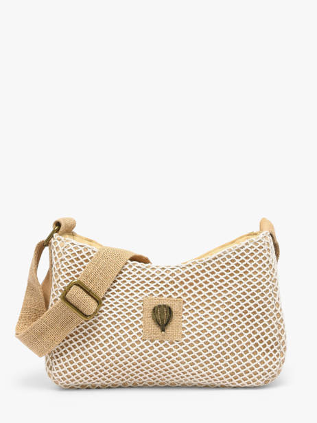 Sac Bandoulière Resille Coton Le voyage en panier Beige resille PM942